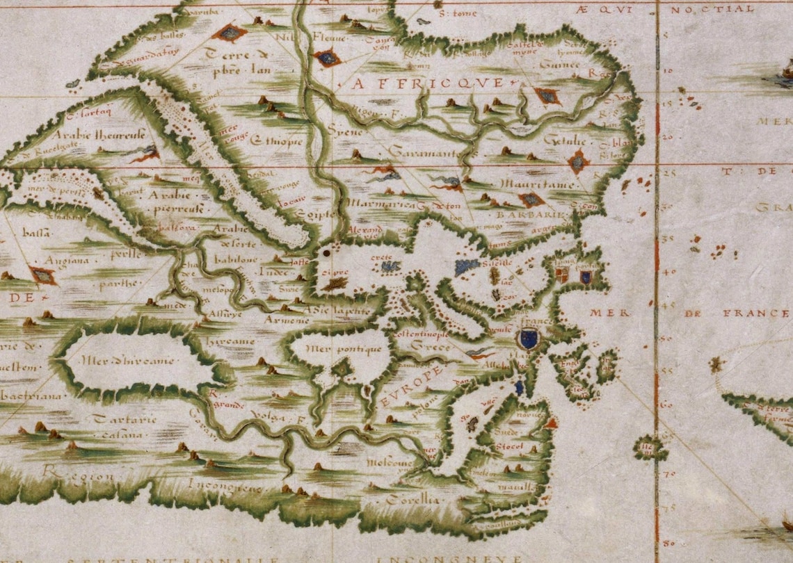 Nicola Delin - Planisphere, 1566, Ancient World Maps, Ancient Maps ...