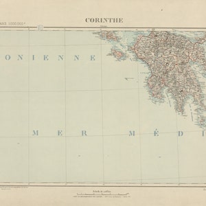 Korinth Karte, Karte von Korinth, Korinth Stadt, Korinth Plan, Korinth Stadtplan, Alte Korinth Karte, Retro Korinth Plan, Griechenland Karte