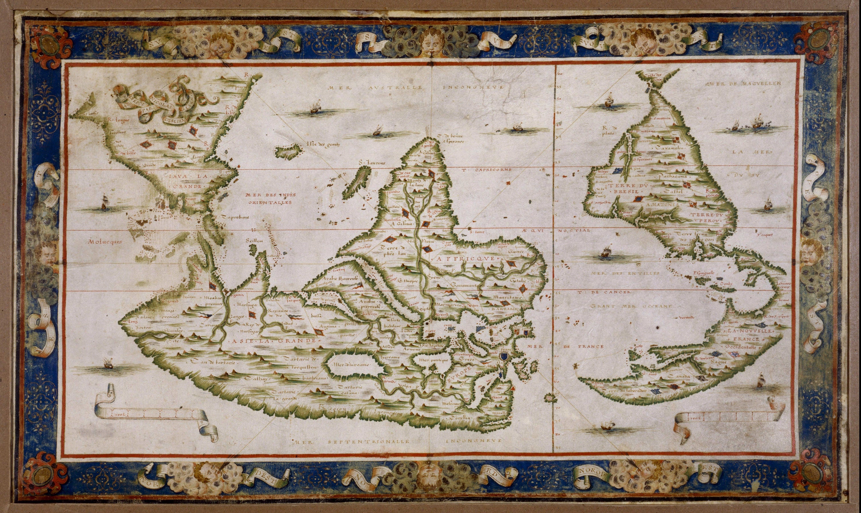 Nicola Delin - Planisphere, 1566, Ancient World Maps, Ancient Maps ...
