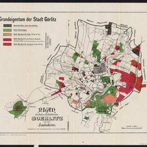 Görlitz Map, Map of Görlitz, Old Görlitz Map, Germany Map, Map of Germany, Germany Map Print, 1911