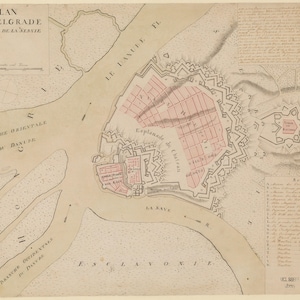 1794 Belgrade Map, Old Belgrade Map, Ancient Belgrade City, Retro Belgrade Print, Belgrade City, Map of Belgrade, Serbia Map, Old Serbia Art