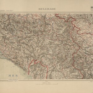 Belgrade Map, Old Belgrade Map, Ancient Belgrade City, Retro Belgrade Print, Belgrade City, Map of Belgrade, Serbia Map, Old Serbia Art