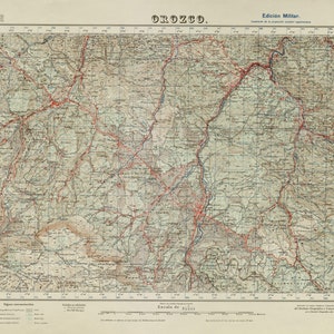 Orozko Map, Map of Orozko, Orozko Print, Orozko City, Old Orozko Map, Spain Map, Map of Spain, Retro Map of Spain, Old Spain Print, 1954