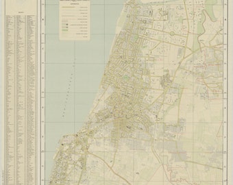 Tel Aviv Map, Map of Tel Aviv, Tel Aviv Decor, Tel Aviv Wall Art, Tel Aviv Print, Tel Aviv Poster, Tel Aviv Art, Israel Map, 1950