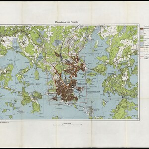 Mapa Helsinek, plan Helsinek, stara mapa Helsinek, retro mapa Helsinek, Vintage mapa Helsinek, plakat Helsinek, druk Helsinek, druk mapy Helsinek