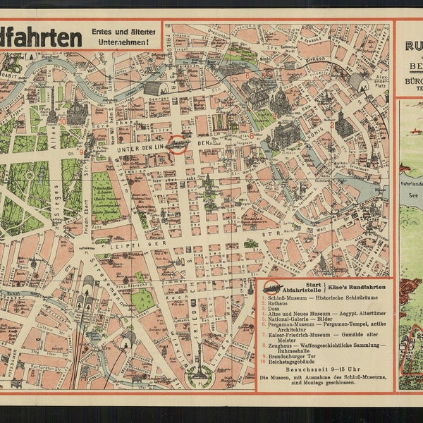 Pharus-Plan zu Kaeses Rundfahrten Berlin, Berlin Stadtplan, Berlin Stadtkarte, Berlin Map, Map of Berlin, Berlin Plan, Germany Map, 1931