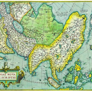 Old Map of Asia, Map of Asia, Asia Map, Vintage Map Print, Ancient Maps, Old Maps, Vintage Map, Old Map Print, Antique Map, 1570 Map