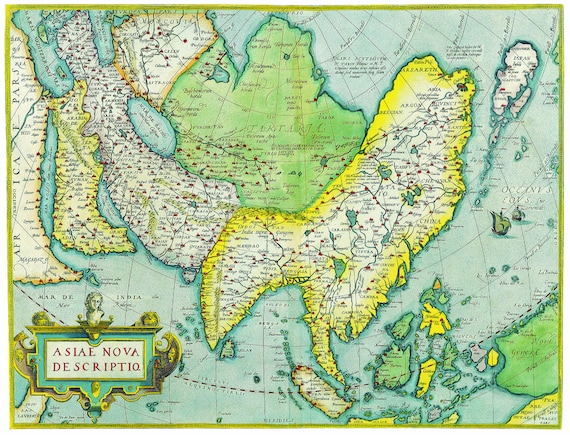 Old Map of Asia, Map of Asia, Asia Map, Vintage Map Print Old Map of Asia, Map of Asia, Asia Map, Vintage Map Print