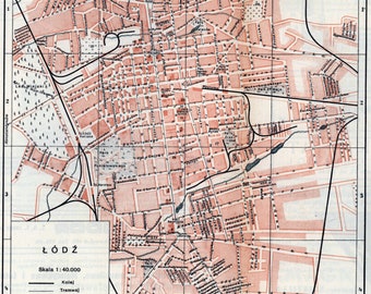 Lodz Map, Old Map of Lodz, Old Lodz Map, Retro Lodz Map, Vintage Lodz Print, Łódź Map, Old Map of Łódź, Lodz City Print, Lodz Poster, 1938