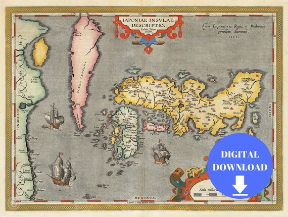 絵画 Old Western Map of Japan 1700s World Map 絵画 Old Western Map of Japan 1700s World Map 絵画 Old