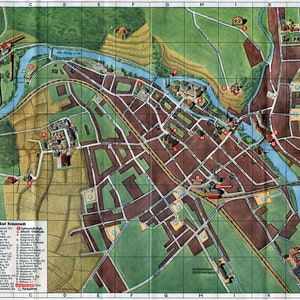 Bad Kreuznach Map, Map of Bad Kreuznach, Germany Map, Map of Germany, Germany Map Print
