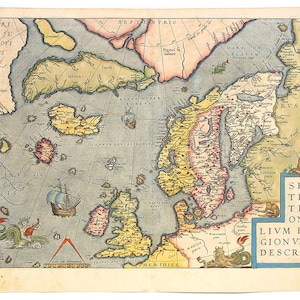 Skandinavien Karte, Landkarte Skandinavien, Alte Weltkarte, Digitale Alte Weltkarte, Vintage Weltkarte, Große Weltkarte, Antike Weltkarte, 1760 Karte