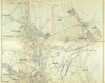 Danzig Plan, Old Danzig Map, Retro Gdansk Plan, Vintage Gdańsk Map, Gdansk Poster, Gdansk Map, Retro Danzig Map, Gdansk City Plan, 1920