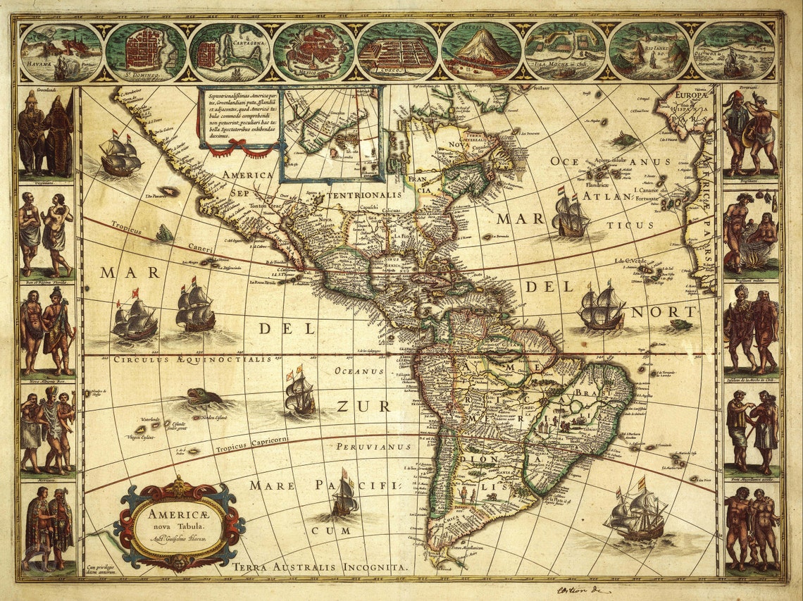 Old Map of America America Map - Il 1140xN.2381710203 Eali 