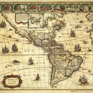 Mapa antigo da América, Mapa da América, Mapa antigo dos EUA, Mapa antigo dos EUA, Impressão de mapa vintage, Mapas antigos, Mapas antigos, Impressão de mapa antigo, Mapa antigo, Mapa 1617