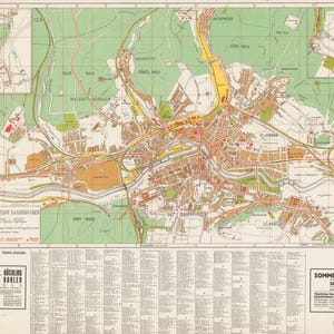 Saarbrücken Map, Map of Saarbrücken, Saarbrucken Plan, Old Saarbrücken Plan, Saarbrücken Karte, Saarbrucken City Plan, Germany Maps, 1934