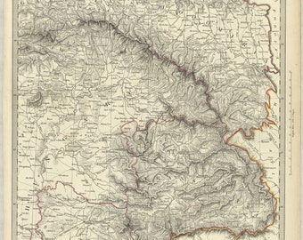 Austria Map, Austria Print, Map of Austria, Old Map of Austria, Austria Plan, Old Austria Map, Austria Poster, Austria Map Print, 1832