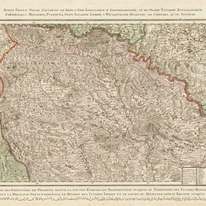 Map of the Borders of Poland, Carpathian Mountains in Transylvania, Romania Map, Old Poland Map, Poland Download, Transylvania Map, 1772