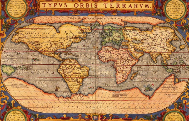Old World Map, Digital Old World Map, Printable Download, Vintage World ...