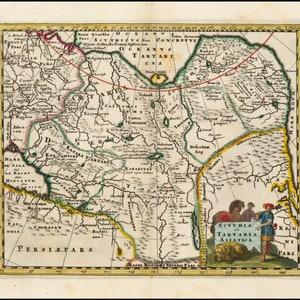Russia Map, Tartaria Map, Old World Map, Digital Map Print, Vintage Map, Vintage Map Print, Ancient Maps, Old Map Print, Antique Map, 1640