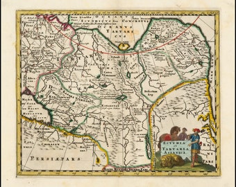 Russia Map, Tartaria Map, Old World Map, Digital Map Print, Vintage Map, Vintage Map Print, Ancient Maps, Old Map Print, Antique Map, 1640