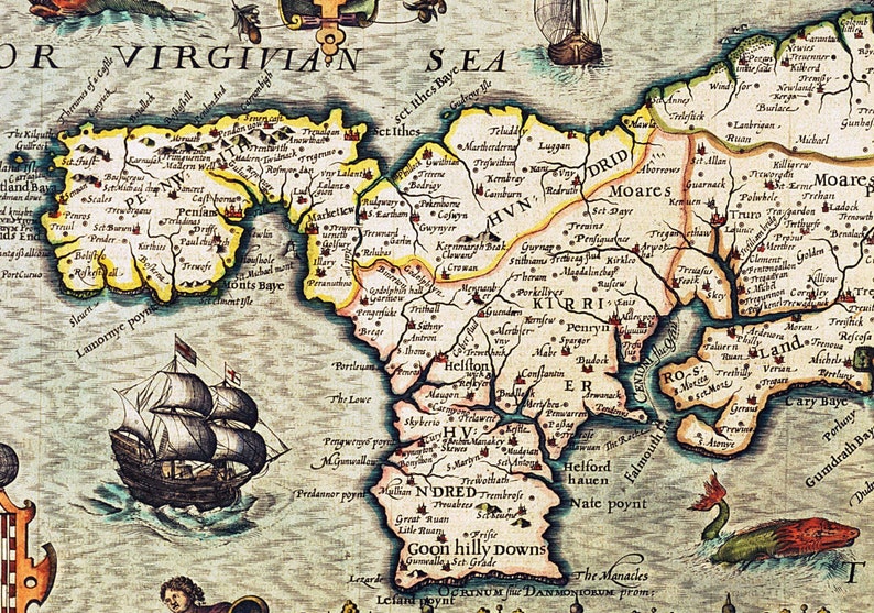 View Cornwall Map Print Pictures