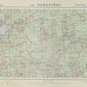 Camarinas Map, Map of Camarinas, Camarinas Print, Camarinas City, Old Camarinas Map, Spain Map, Map of Spain, Retro Map of Spain, 1945