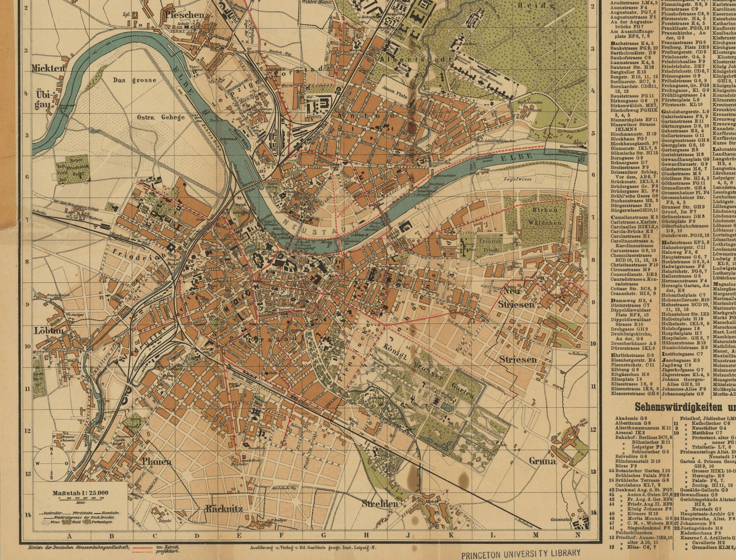 Plan Von Dresden, Dresden Stadtplan, Dresden Map, Map of Dresden, Old ...