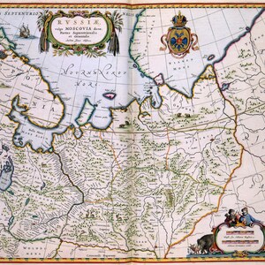 Old Map of Russia, Russia Map, Old Russia Map, Map of Russia, Vintage Map Print, Ancient Maps, Old Map Print, Antique Map, 1635 Map