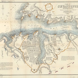 Sevastopol Map, Old Sevastopol Map, Retro Sevastopol Map, Map of Sevastopol, Retro Map of Sevastopol, Old Sevastopol City, Sevastopol Plan