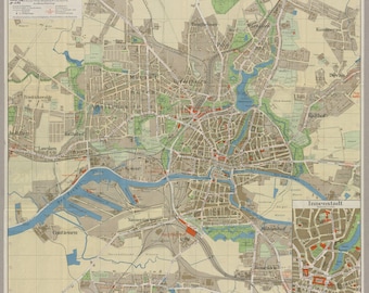 Königsberg Map, Konigsberg Plan, Old Konigsberg Map, Koenigsberg Map, Kaliningrad Map, Map of Kaliningrad, Kaliningrad Art, Russia Map, 1938