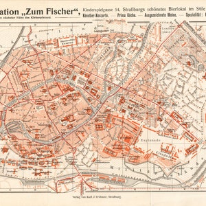 Carte de Strasbourg, Strasbourg Art Print, Carte de France vintage, Carte de France, Carte de France, France Map Wall Art, France Carte imprimable