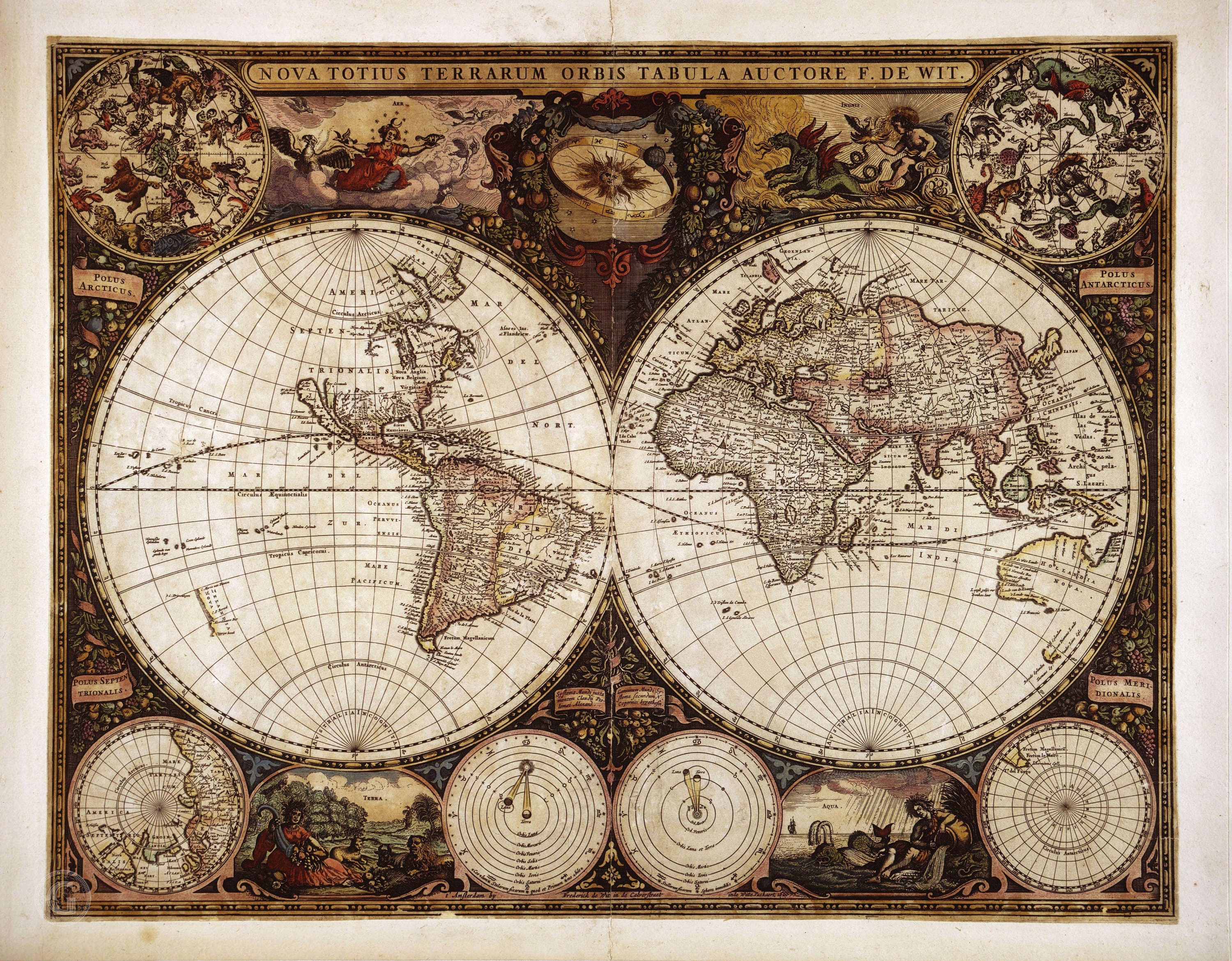 アンティーク世界地図、古い世界地図、デジタル地図プリント アンティーク世界地図、古い世界地図、デジタル地図プリント