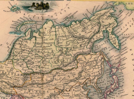 Old Map of Asia, Map of Asia, Asia Map, Vintage Map Print Old Map of Asia, Map of Asia, Asia Map, Vintage Map Print