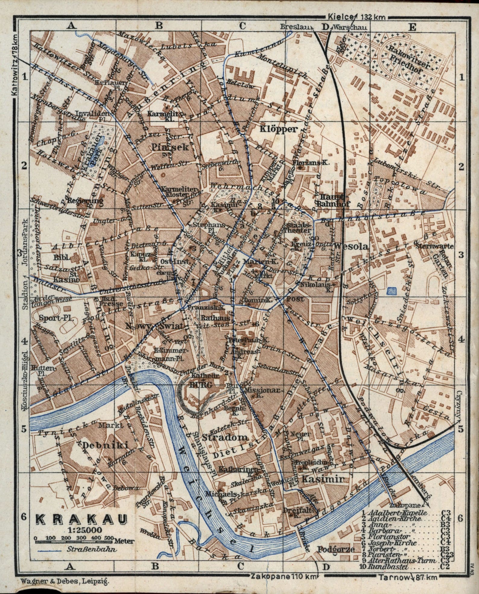 Kraków Map, Map of Cracow, Old Cracow Map, Map of Krakow, Cracow Poland