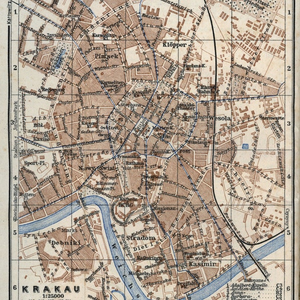 Kraków Map, Map of Cracow, Old Cracow Map, Map of Krakow, Cracow Poland, Europe City, Poland Map