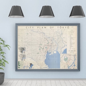 Tokyo Map, Map of Tokyo, Tokyo Print, Tokyo Poster, Japan Map, Map of Japan, Japan Poster, Japan Art, Japan Wall Art, Japan, Japan Print