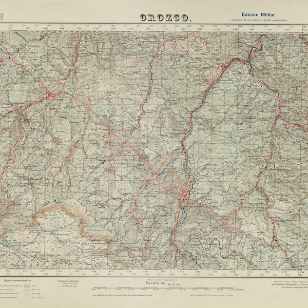 Orozco Map, Orozco Plan, Military Map of Spain, Military Spain Map, Spain Map, Map of Spain, Spain Maps, Spain Plan, Spain Download, 1954