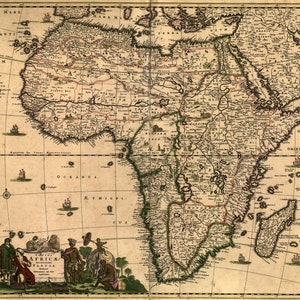 Old Map of Africa, Digital Map Print, Vintage Map, Vintage Map Print, Ancient Maps, Old Maps, Old Map Print, Antique Map, Poster Map