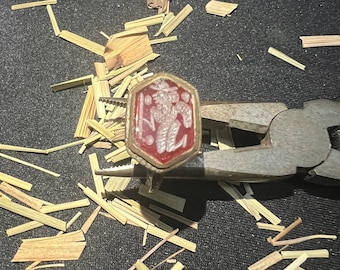 6,666 Zeus Marid Perla Piedra Roja Profunda Descubrimiento Djinn Embrujado Deseo Concesión Magia Poderoso Deporte Luchador Ganador Anillo Joyería