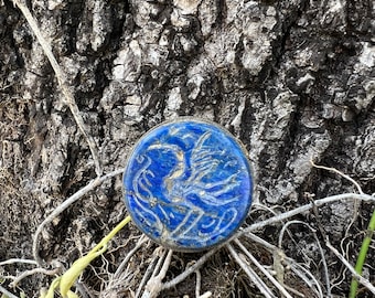 Anillo de lapislázuli azul con forma de Djinn, recipiente paranormal embrujado, hechizo espiritual Wicca, talismán mágico, enriquecedor de riqueza.