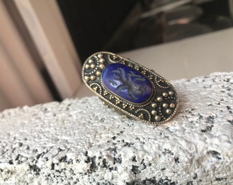 Mitología Imperio Aqueménida Marid Djinn Embrujado Paranormal Vasija Wicca Espíritu Poderoso Abundancia Ilimitada Deseos Concedidos Anillo Joyería