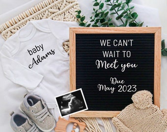Aangepaste digitale zwangerschap aankondiging sjabloon genderneutrale Boho Facebook Instagram sociale media brievenbord aankondiging