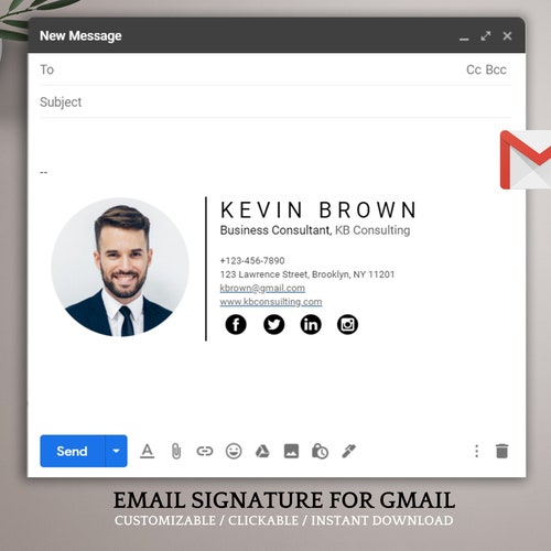 Email Signature Template Realtor Clickable Gmail - Etsy