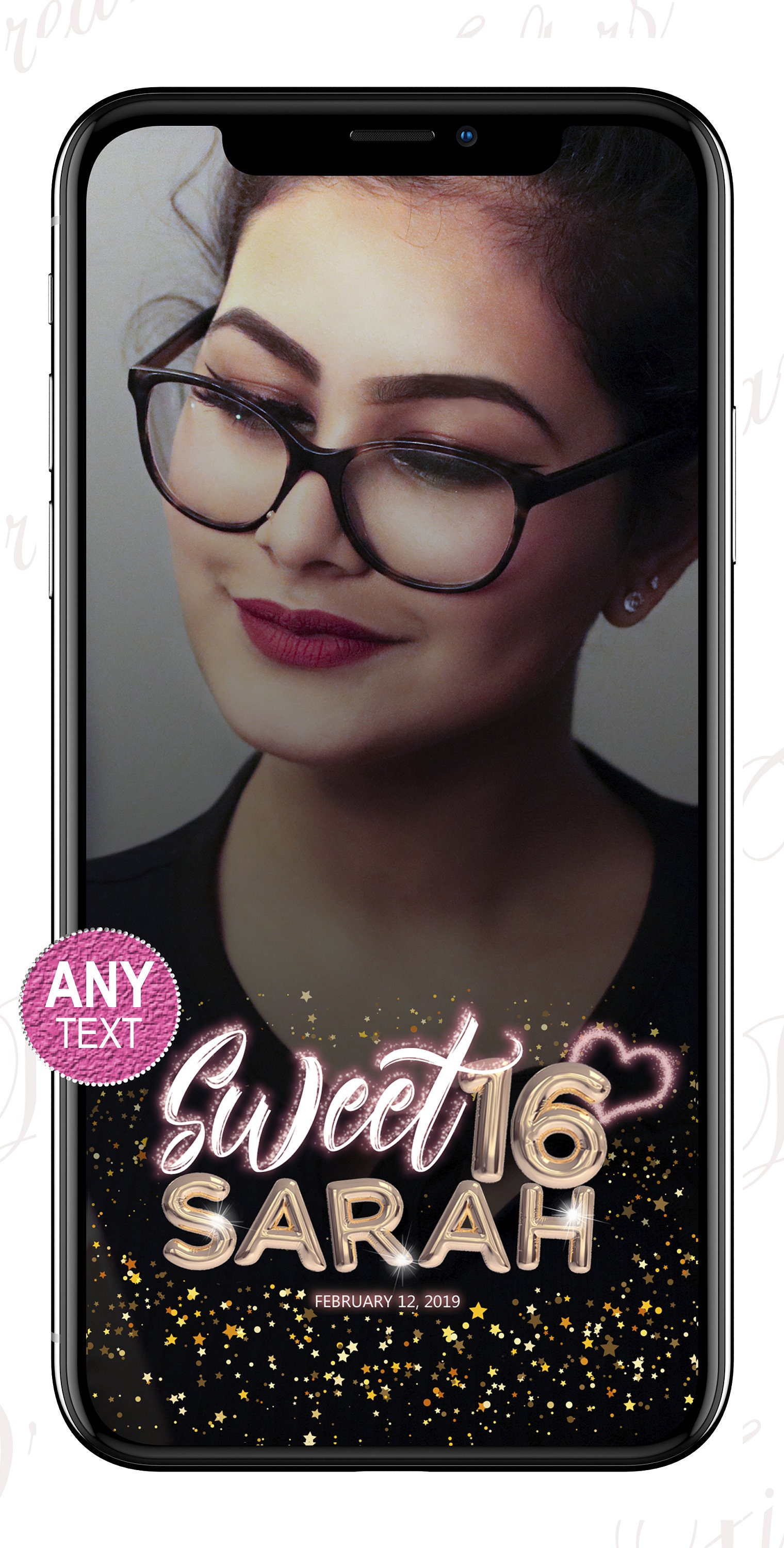 Gold Birthday Snapchat Filter Glitter Birthday Filter Etsy