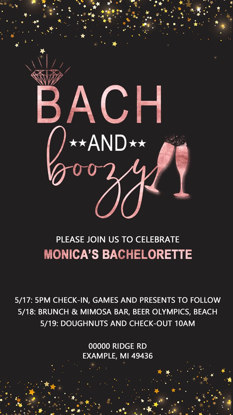 Electronic Bachelorette Invitation Bach and Boozy Invitation - Etsy