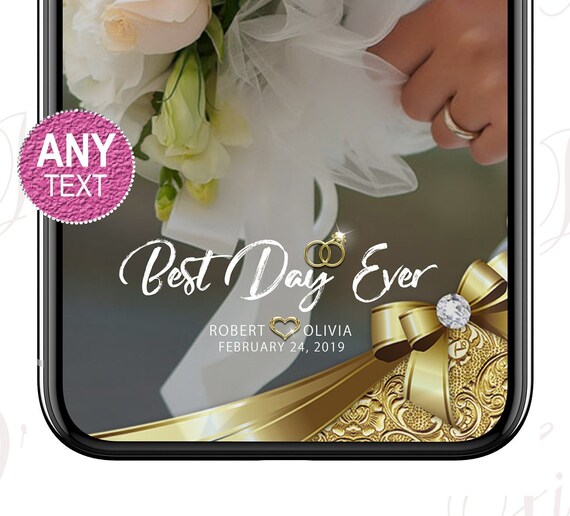 Gold Wedding Snapchat Wedding Snapchat Geofilter Wedding Etsy