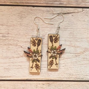 Boho Floral Arrow Dangle Earrings