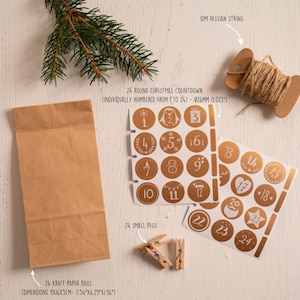 Christmas advent calendar countdown diy kit Christmas countdown stickers for wooden Advent Calendar and personalised Advent Calendar image 1