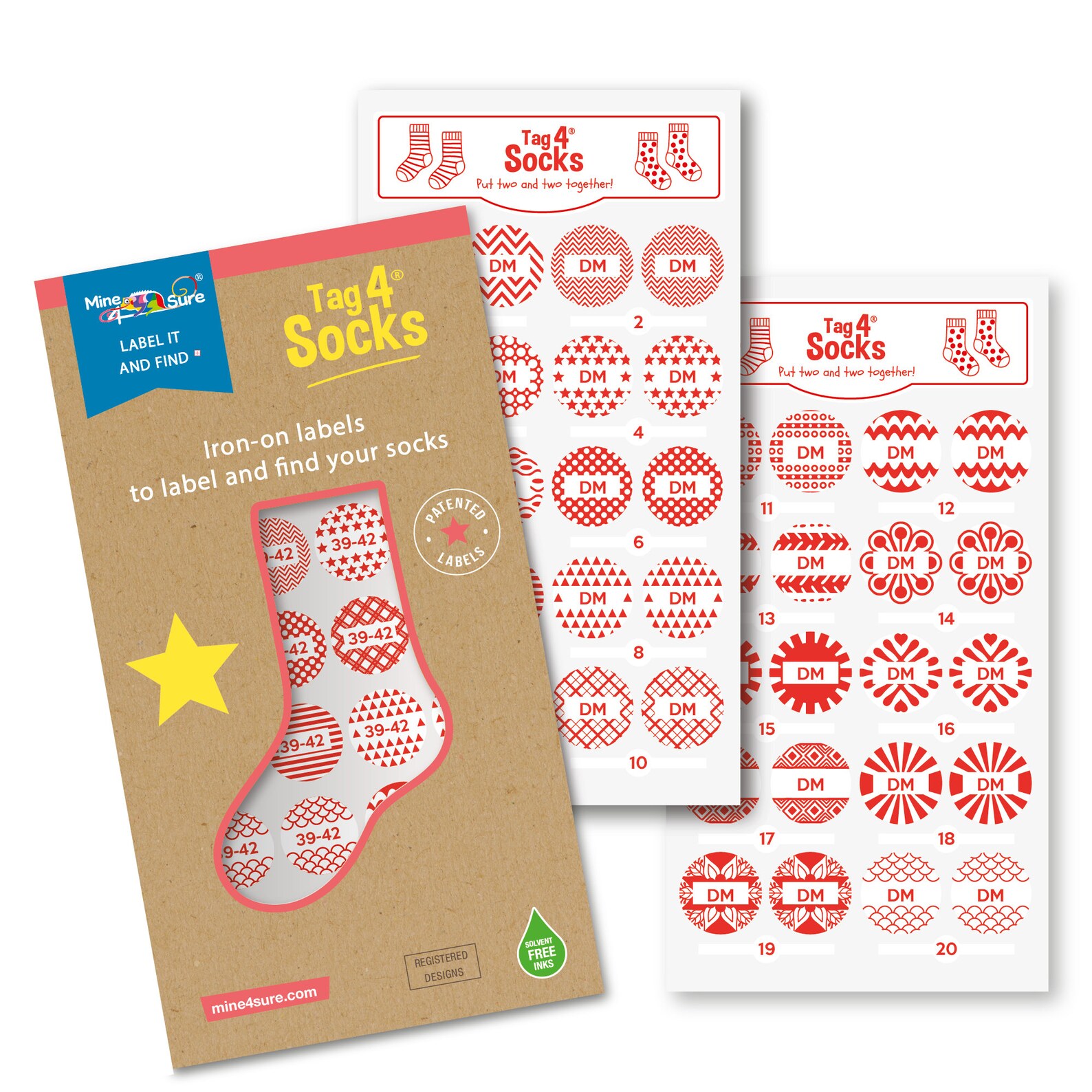 Personalised labels for socks ironon dots to match & pair Etsy